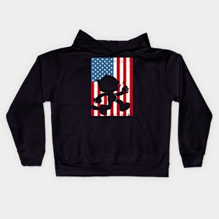 FELIX THE CAT - Usa flag 4th of july Kids Hoodie